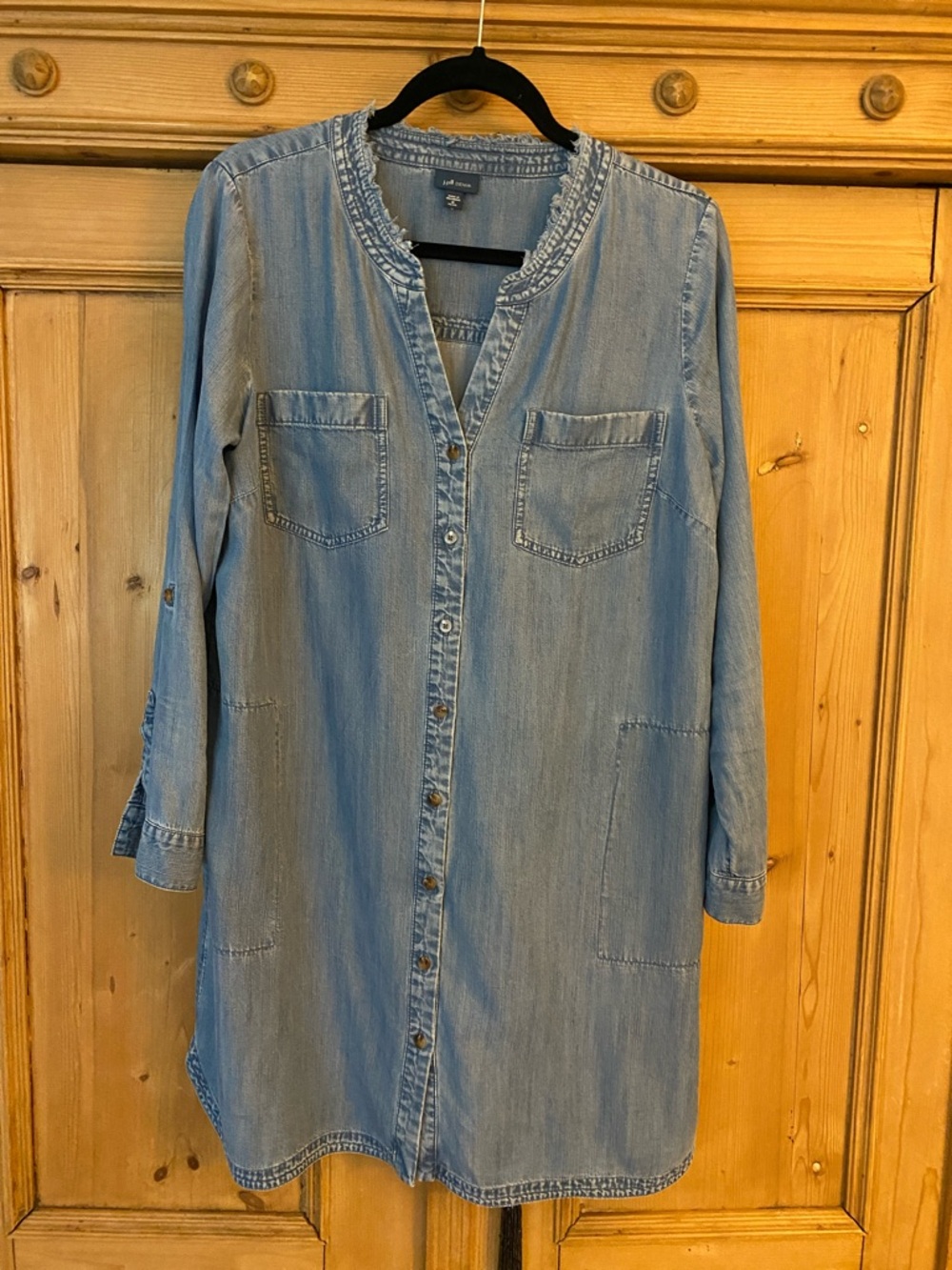 J. Jill Light Blue Denim Button-Front Shirt Dress